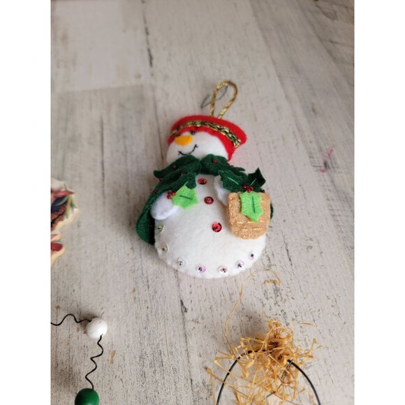 Let it snow Snowman bird variety ornament Xmas set - Picture 6 of 11